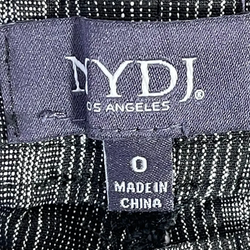 NYDJ Black Striped Linen Blend Trouser Pants‎ Sz 0 - Picture 4 of 13